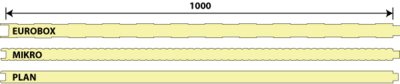 Sandwich opens with open fixing joints - cross section Sandwich opens with open fixing joints - cross section